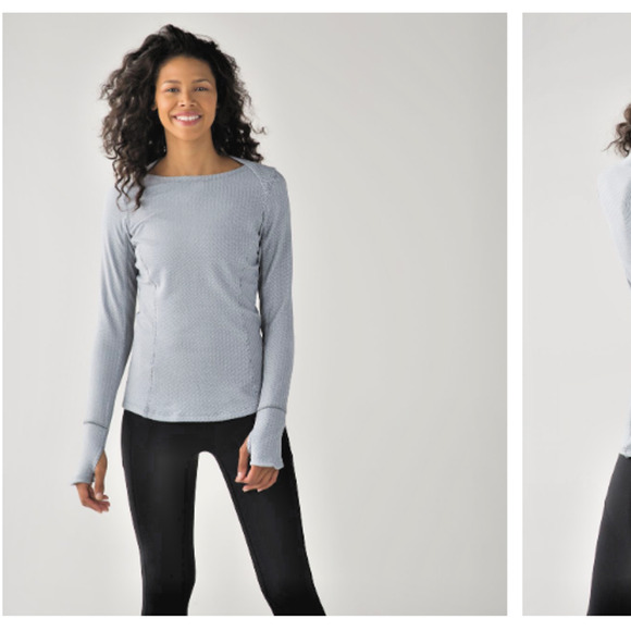 Lululemon Kanto Catch Me Long Sleeve Heathered Herringbone Shirt 6 Reflector - Picture 1 of 11